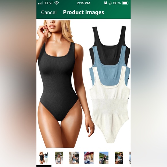 Amazon Bundle: Ribbed Bodysuit Tank Top - Picture 1 of 3
